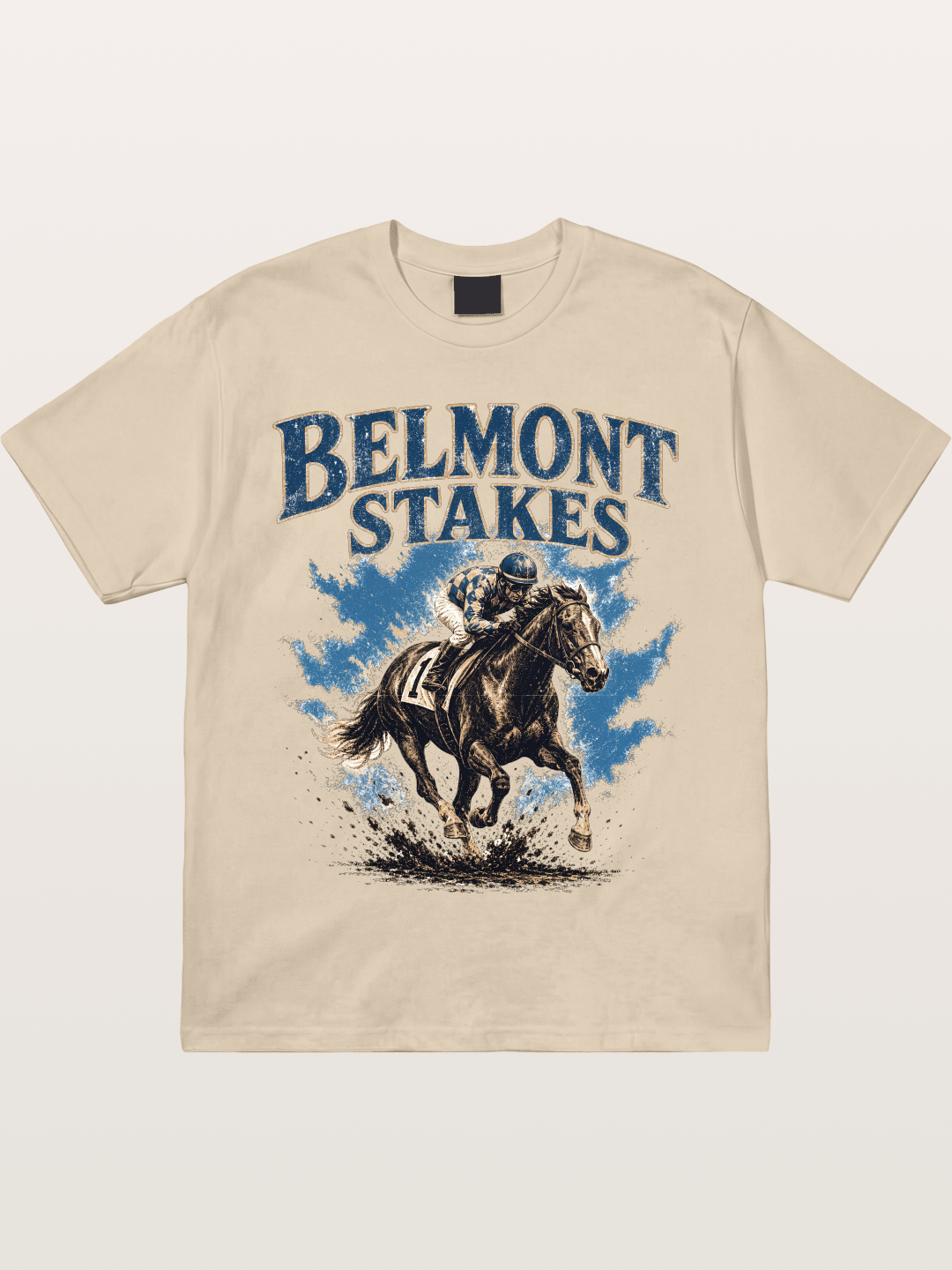 Belmont Stakes Mud Splash Poster Gildan T-shirt