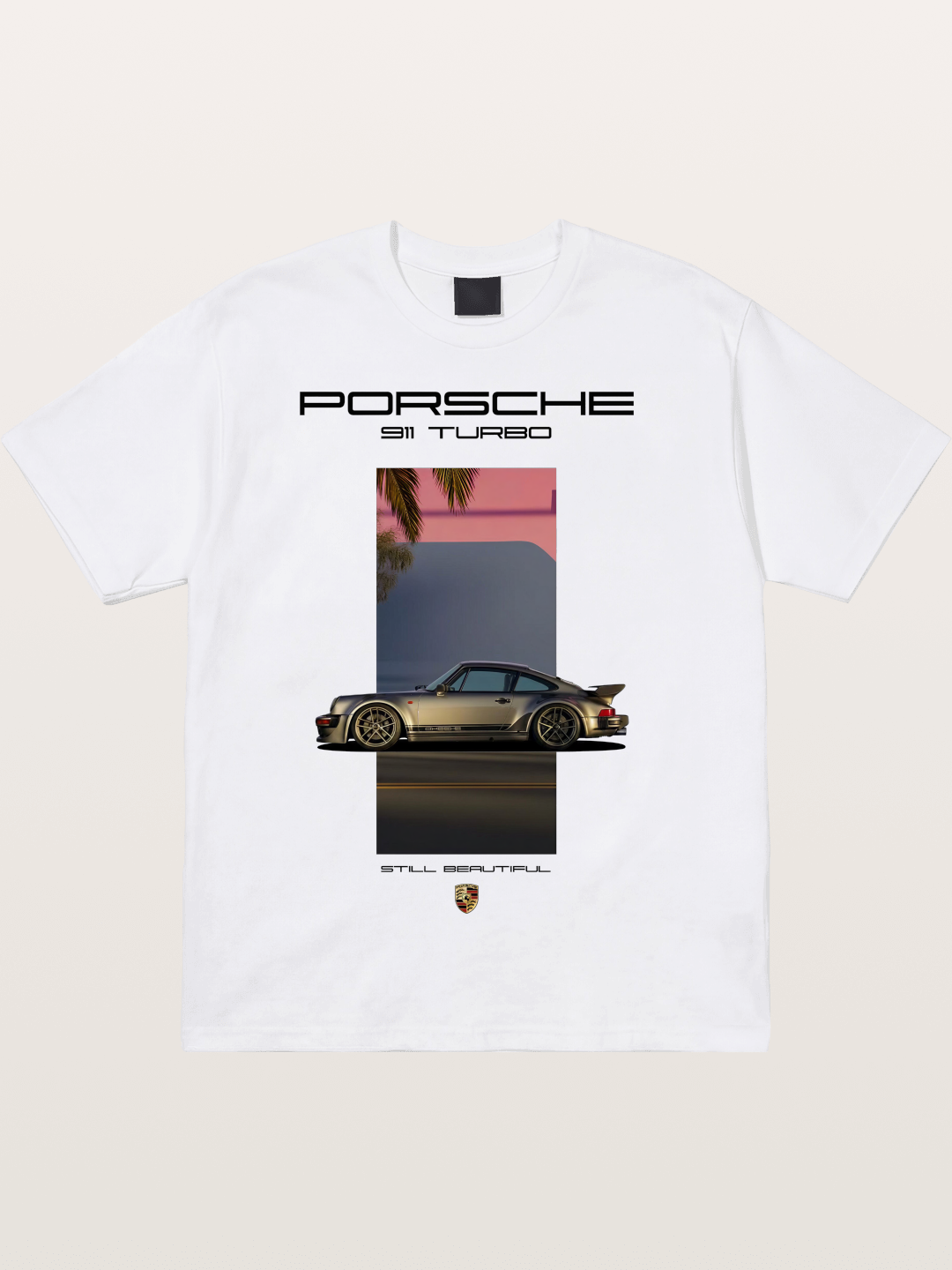 911 Turbo Retro Palm Print Cotton T-shirt
