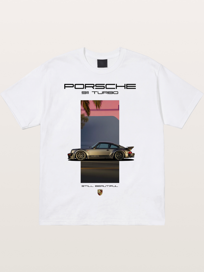911 Turbo Retro Palm Print Cotton T-shirt