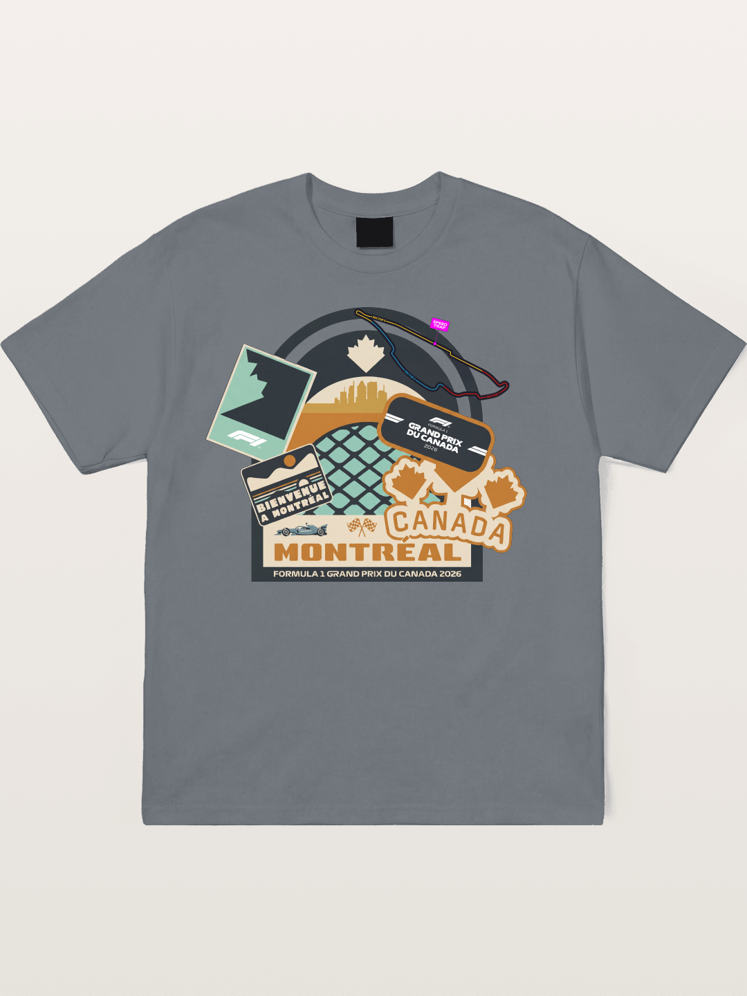 Montreal Canada GP 2026 Collage Cotton T-shirt