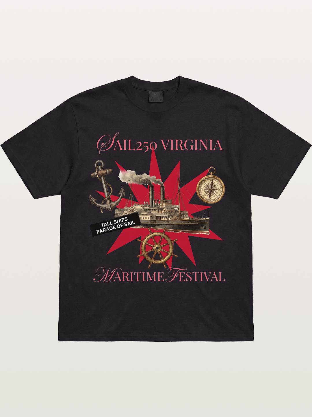 Red Star Tall Ship Festival Art Gildan T-shirt
