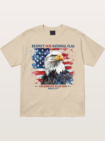 Watercolor Eagle Flag Day Art Gildan T-shirt