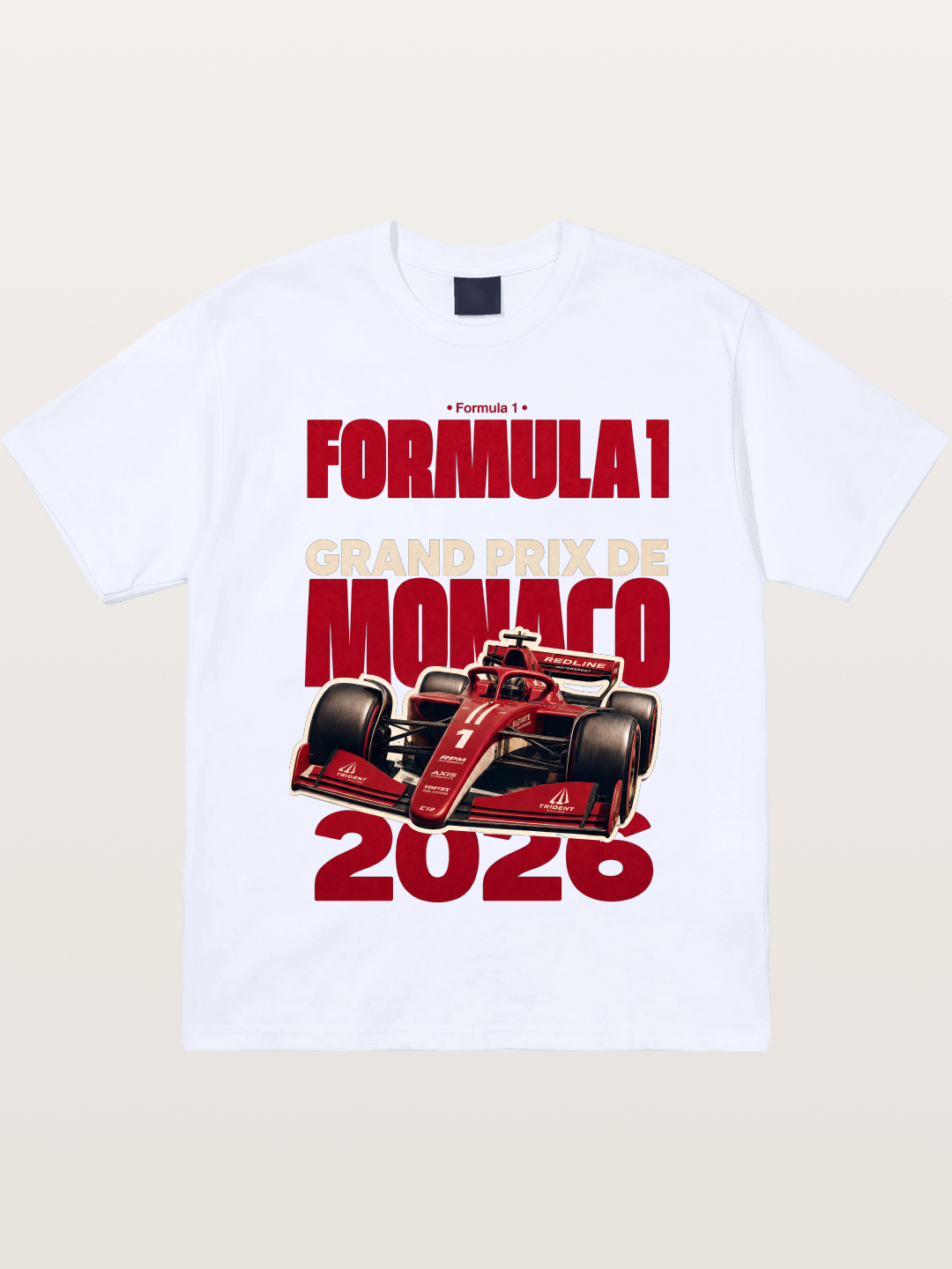 Monaco F1 2026 Red Print Gildan T-shirt