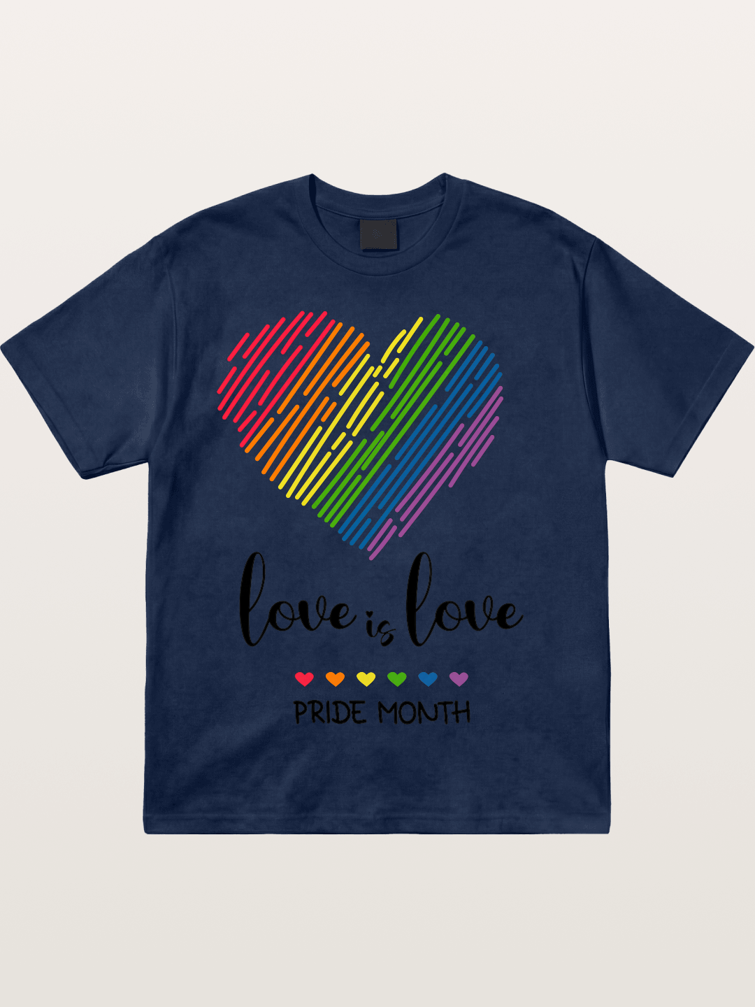 Pride Month Rainbow Heart Cotton T-shirt