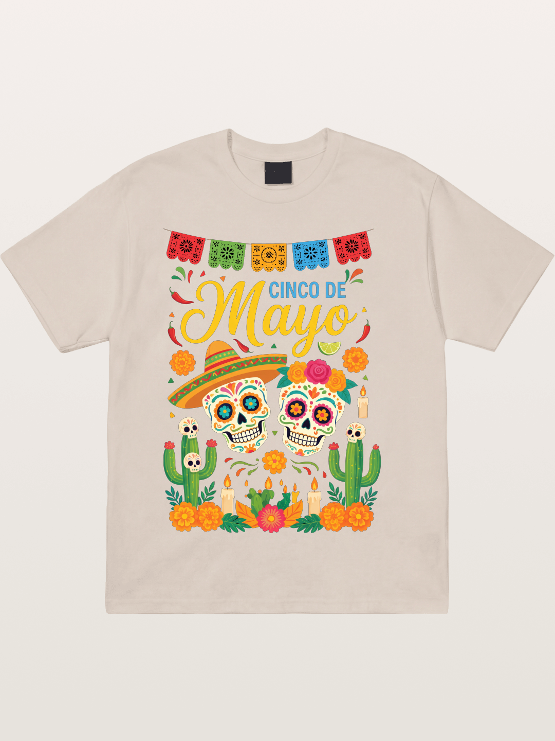 Cinco de Mayo Sugar Skull Fiesta Cotton T-shirt