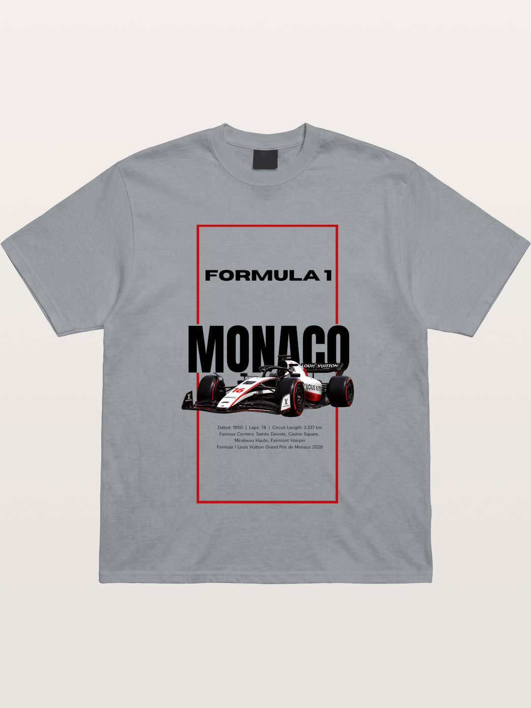 Monaco F1 Minimal Typography Gildan T-shirt