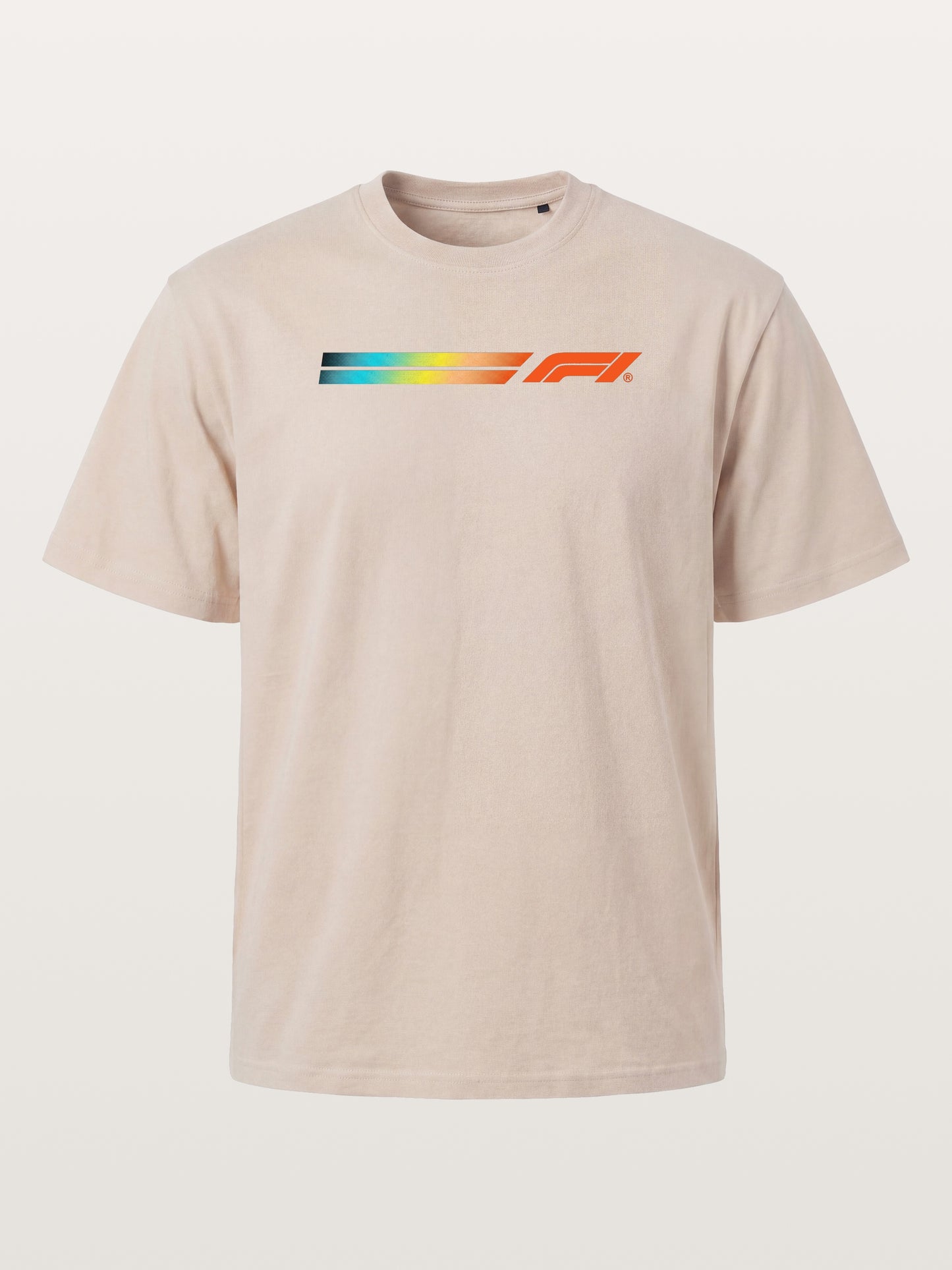 F1 Rainbow Gradient Stripe Banner Cotton T-shirt