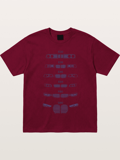 BMW Headlight Generations Print Gildan T-shirt