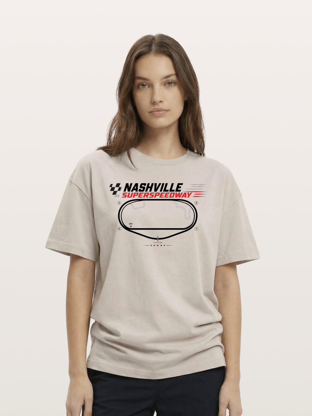 Nashville Superspeedway Oval Layout Cotton T-shirt
