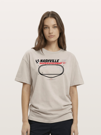 Nashville Superspeedway Oval Layout Cotton T-shirt