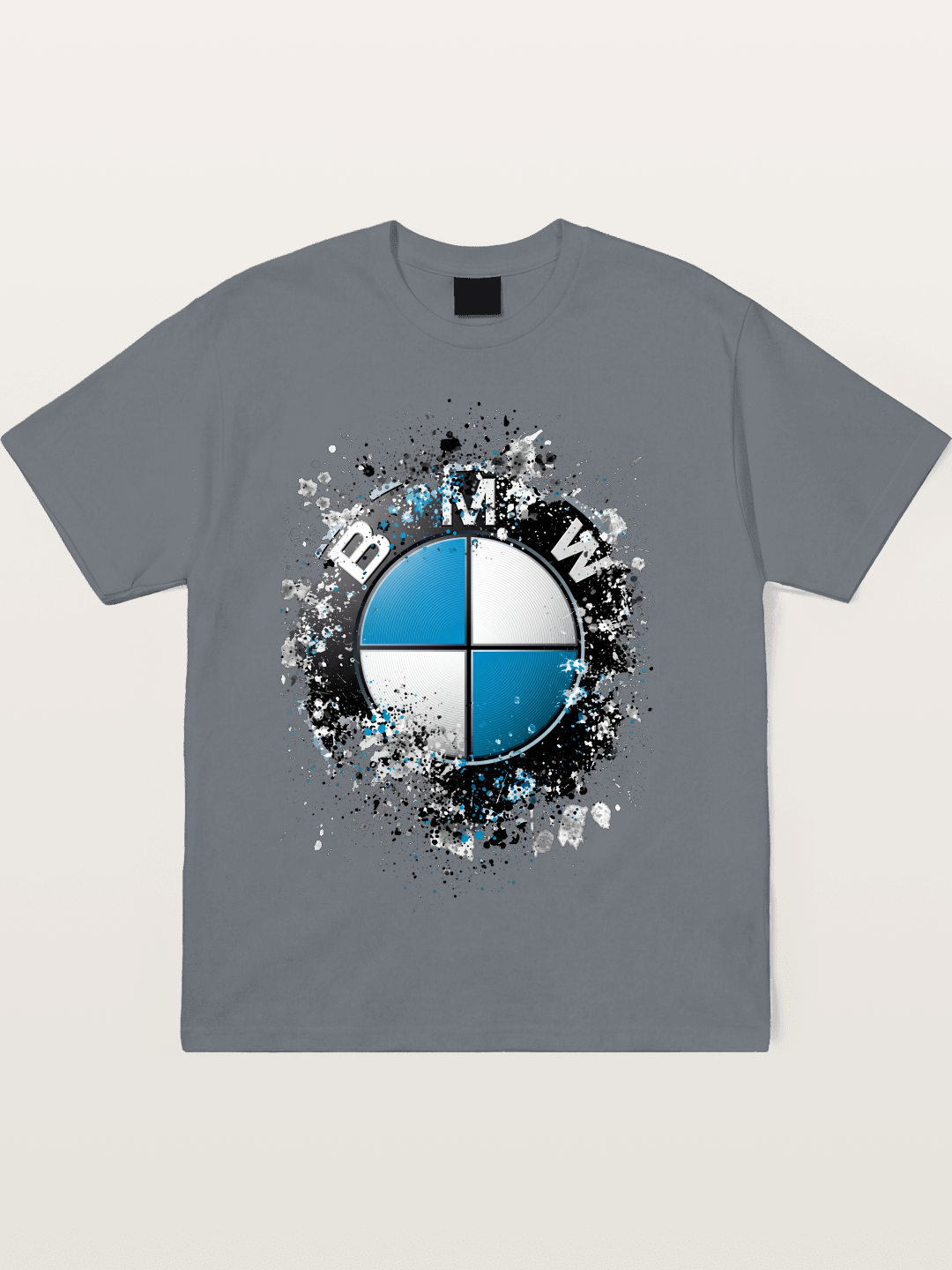 BMW Splash Paint Round Logo Cotton T-shirt