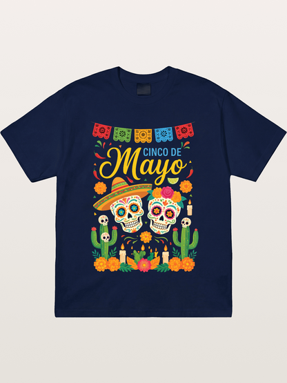 Cinco de Mayo Sugar Skull Fiesta Gildan T-shirt