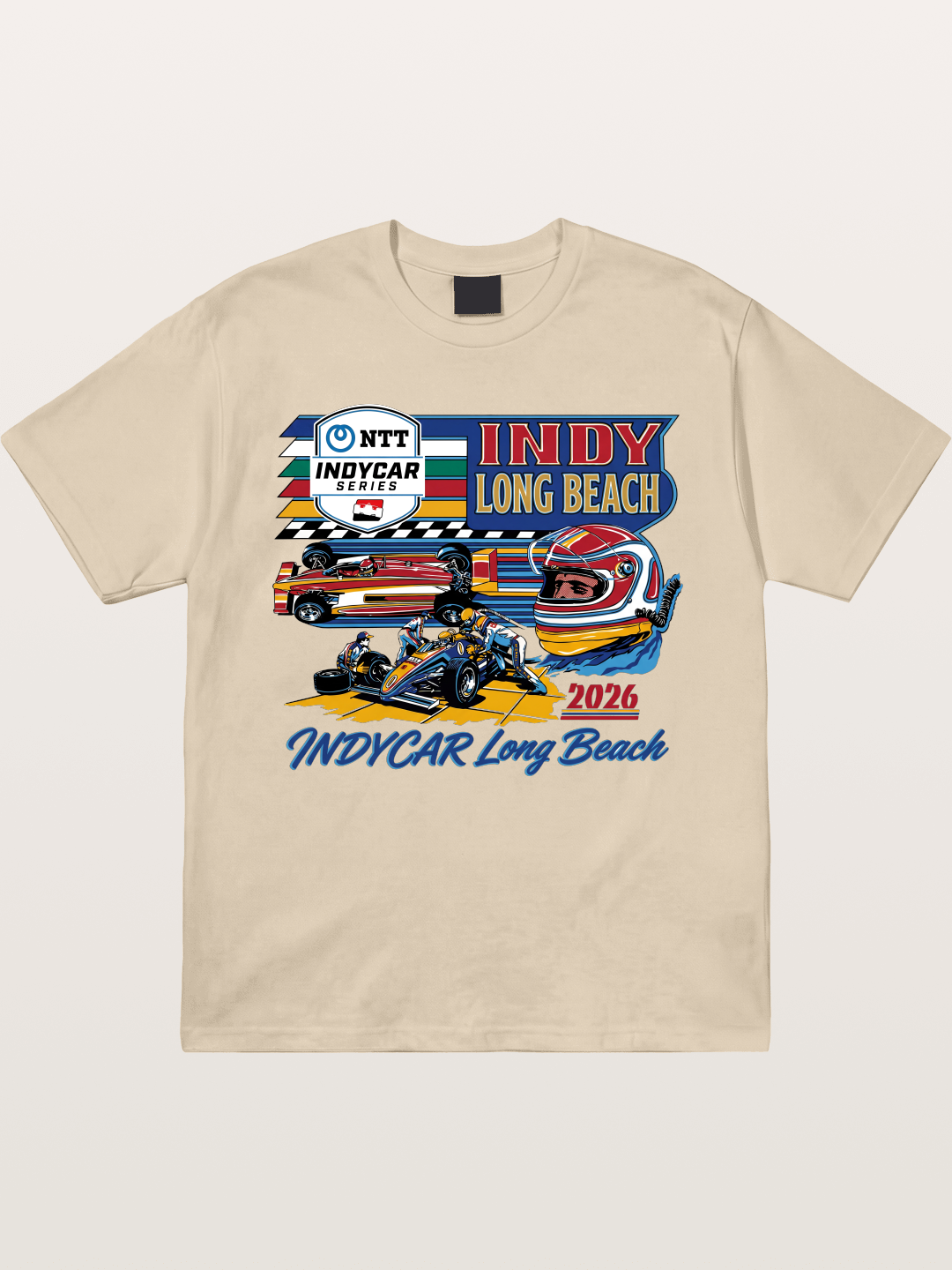 IndyCar Long Beach Vintage Art Gildan T-shirt