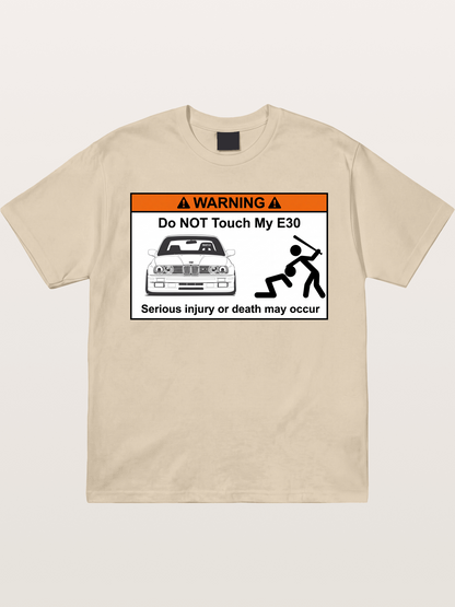 E30 Warning Sticker Print Gildan T-shirt