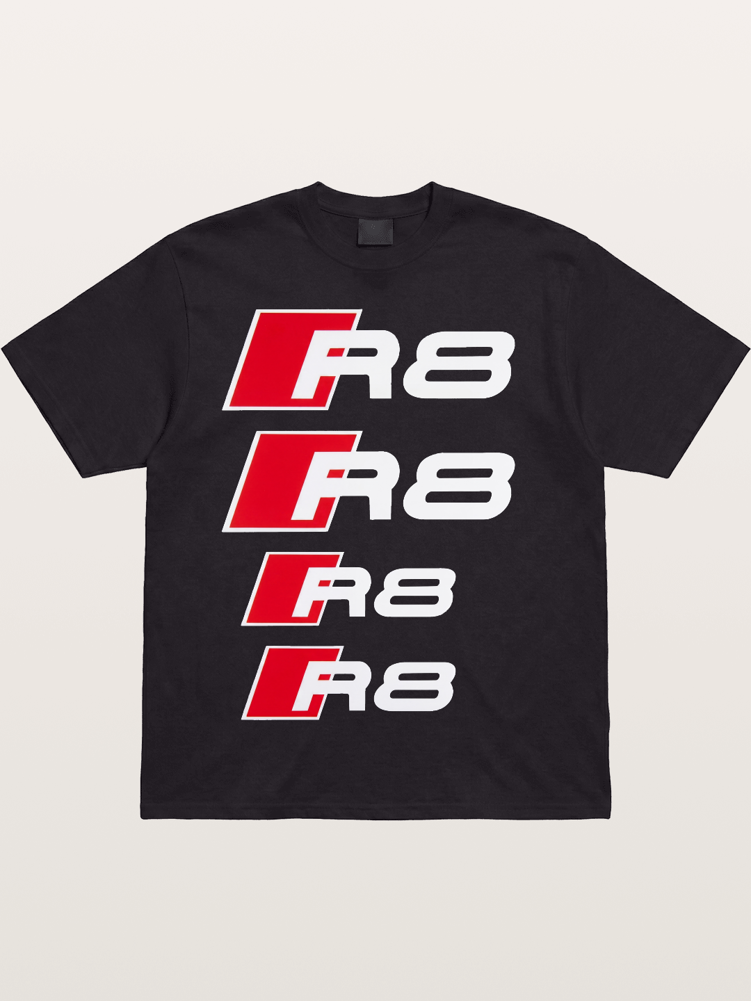 Audi R8 Red Repeated Text Cotton T-shirt
