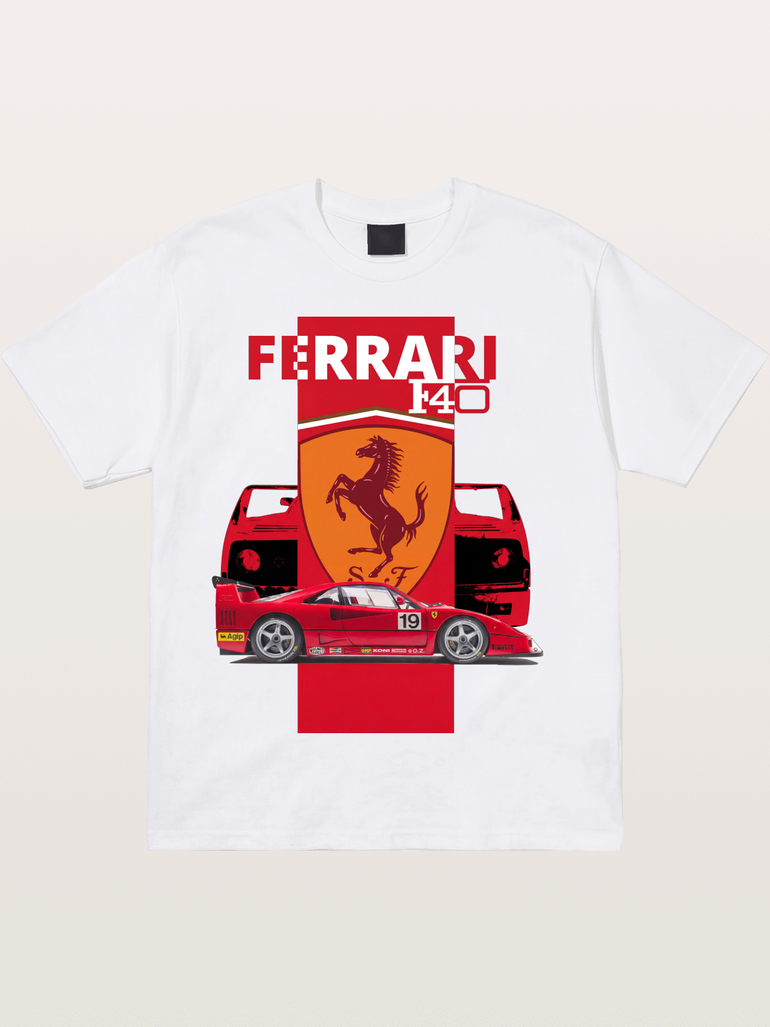 Ferrari F40 Race Car Double View Cotton T-shirt