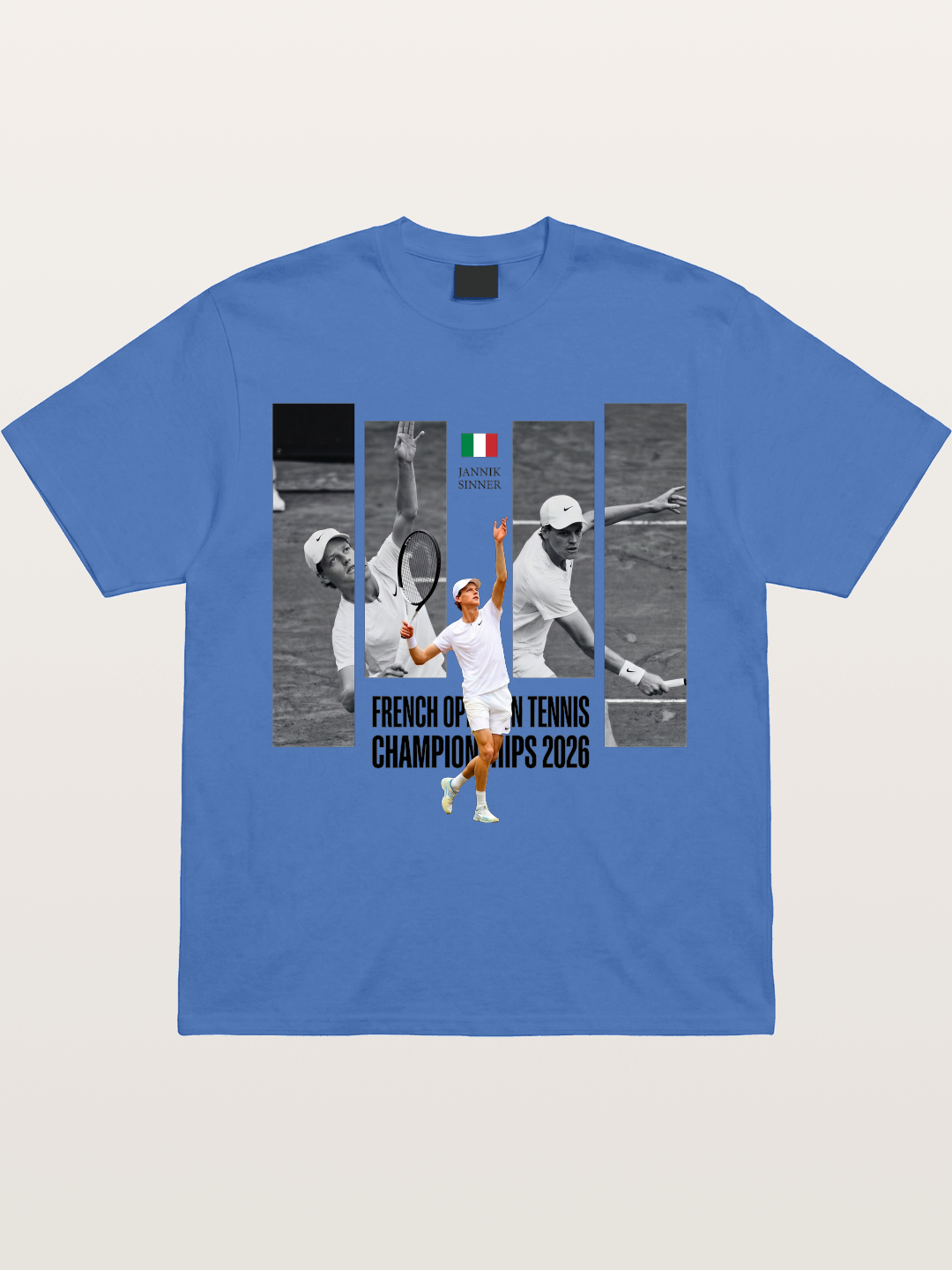 Jannik Sinner French Open Graphic Gildan T-shirt