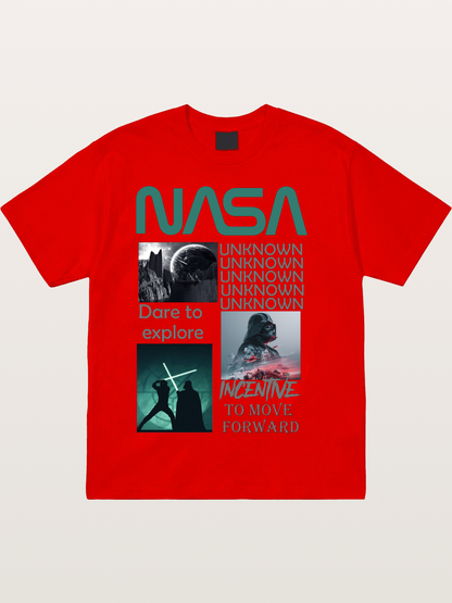 Space Sci-Fi NASA Star Wars Collage Cotton T-shirt