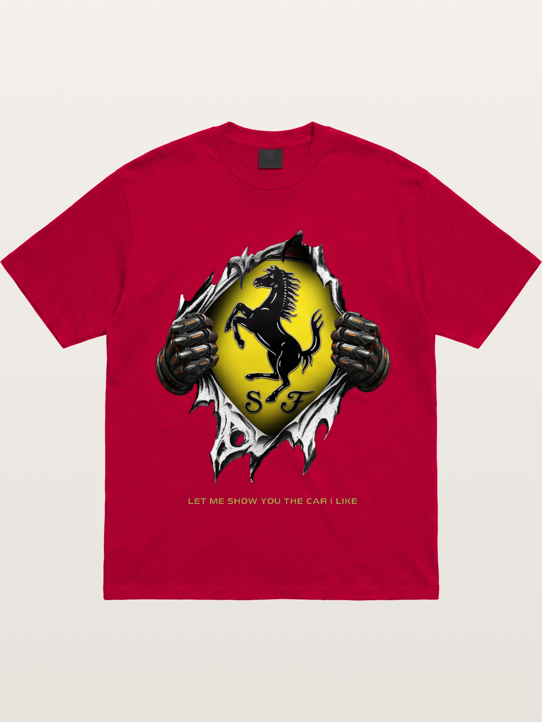 Ferrari Prancing Horse Tear Through Gildan T-shirt