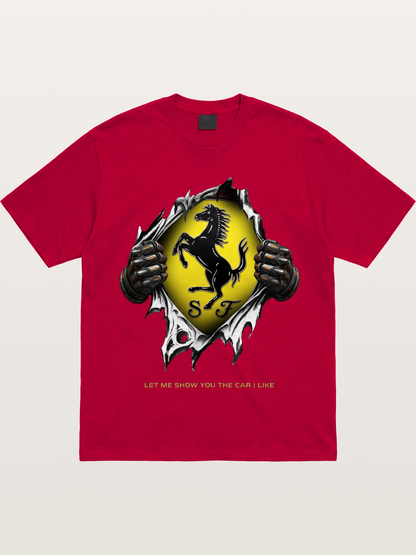 Ferrari Prancing Horse Tear Through Gildan T-shirt