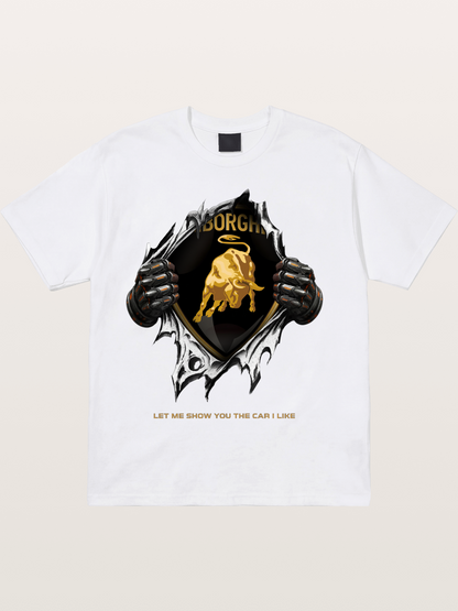 Lamborghini Bull Crest Tear Through Cotton T-shirt