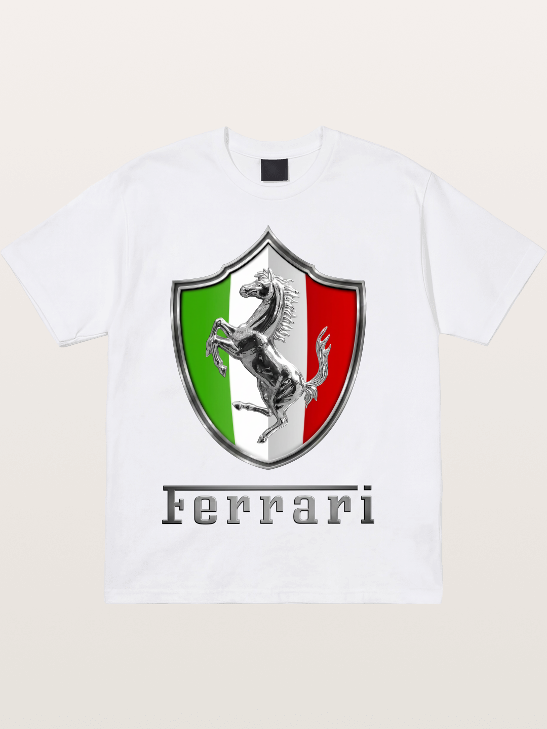 Ferrari Italian Flag Crest Cotton T-shirt