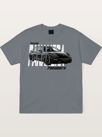 Porsche Panamera Typography Print Cotton T-shirt