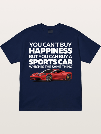 Sports Car Happiness Quote Red Ferrari Gildan T-shirt