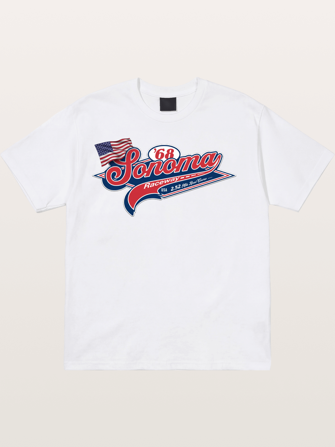 Sonoma Raceway 1968 Vintage Script Cotton T-shirt