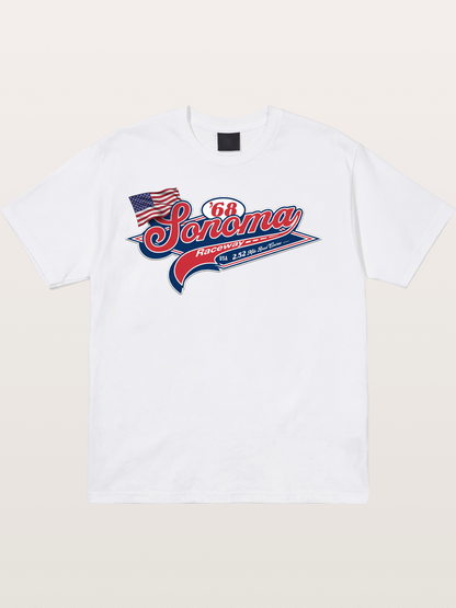 Sonoma Raceway 1968 Vintage Script Cotton T-shirt