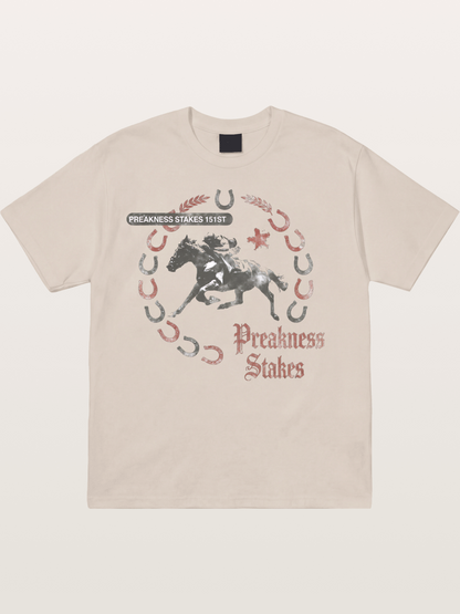 Preakness Stakes Horseshoe Art Cotton T-shirt