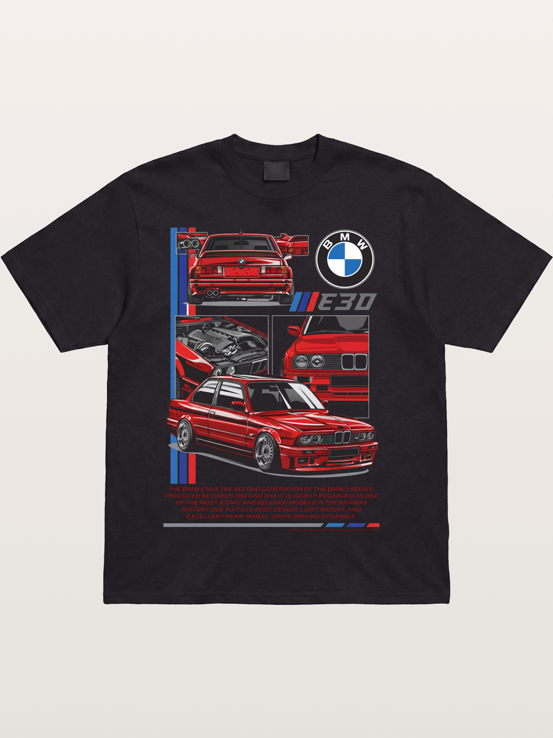 BMW E30 Multi Angle Collage Cotton T-shirt