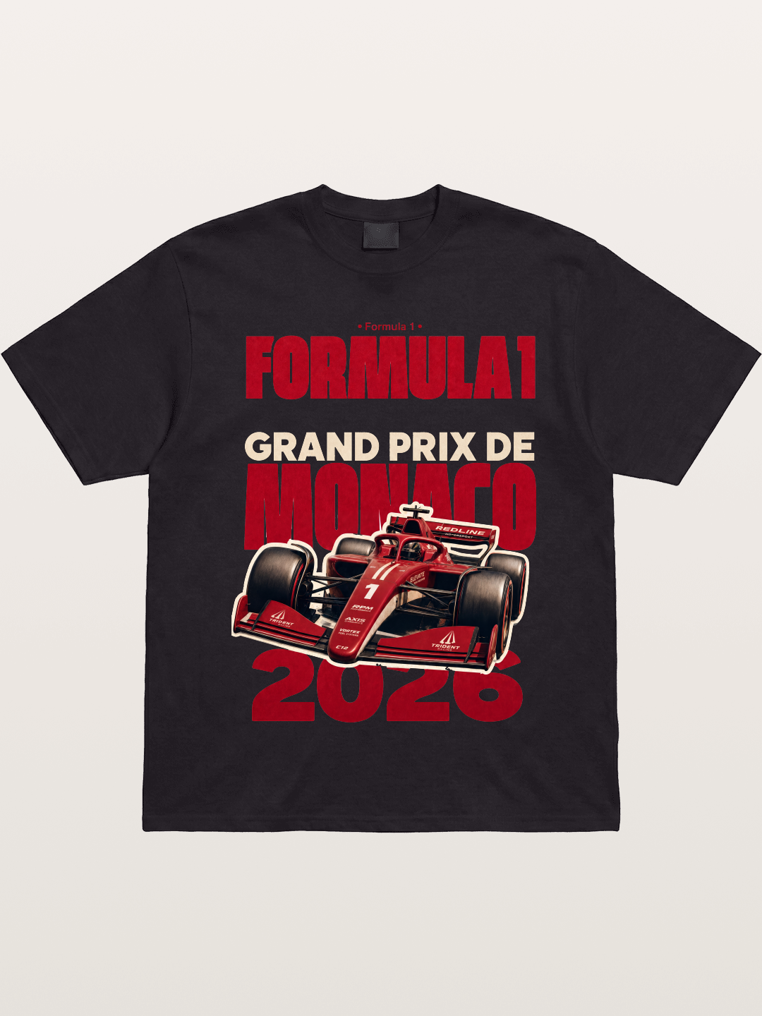 Monaco F1 2026 Red Print Gildan T-shirt