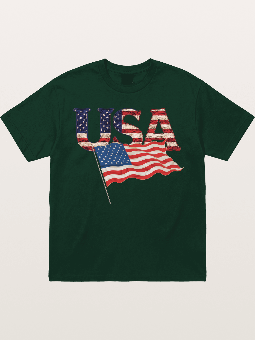 USA Letters American Flag Texture Gildan T-shirt