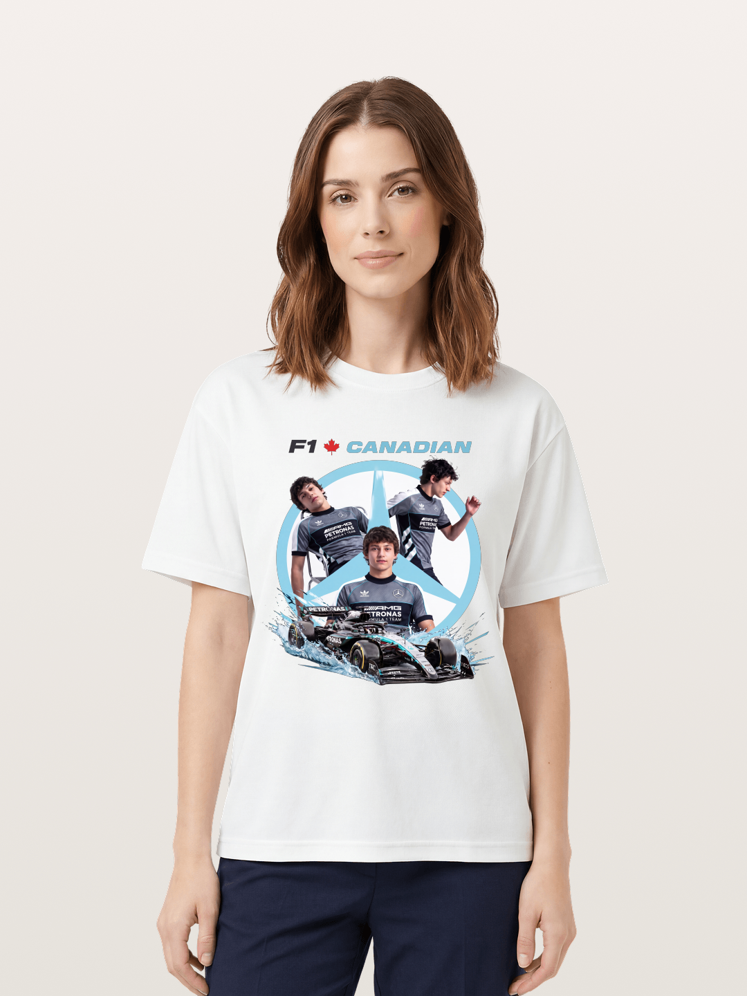 Canadian F1 Mercedes Racing Poster Cotton T-shirt