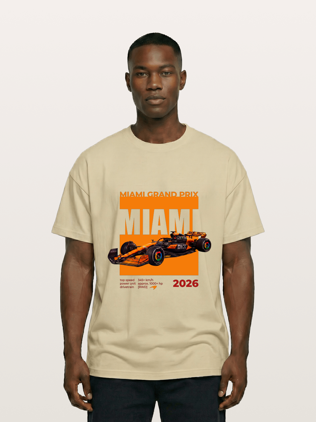 Miami GP Orange F1 Car Gildan T-shirt