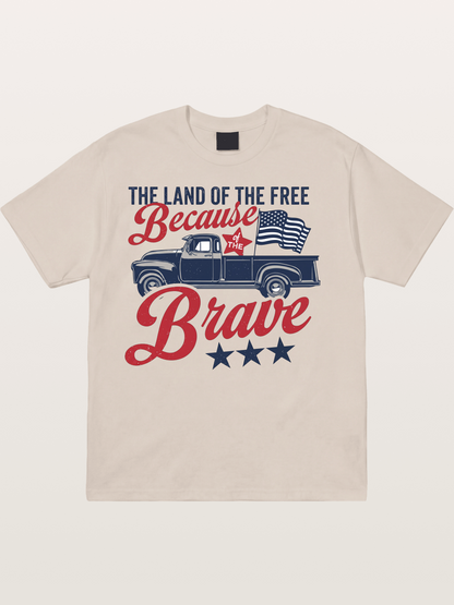 Land of the Free Vintage American Truck Cotton T-shirt