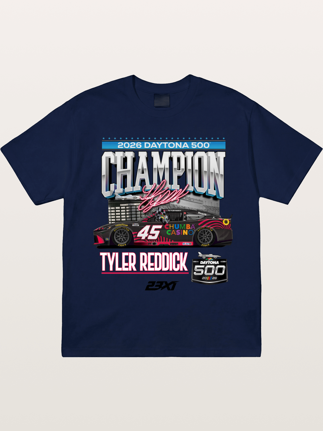 Tyler Reddick Daytona 500 Champion Print Gildan T-shirt