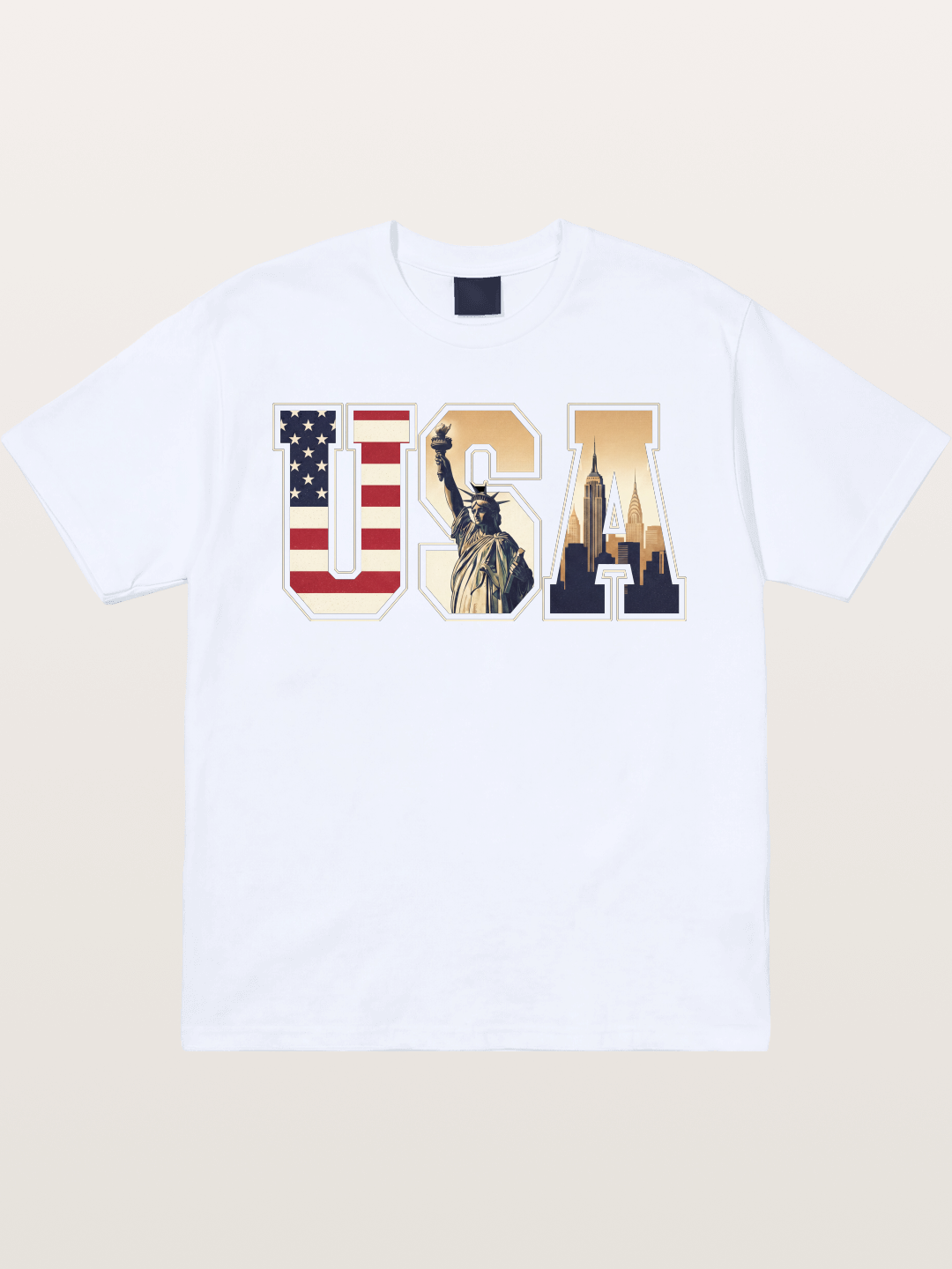USA Letters Liberty City Skyline Gildan T-shirt