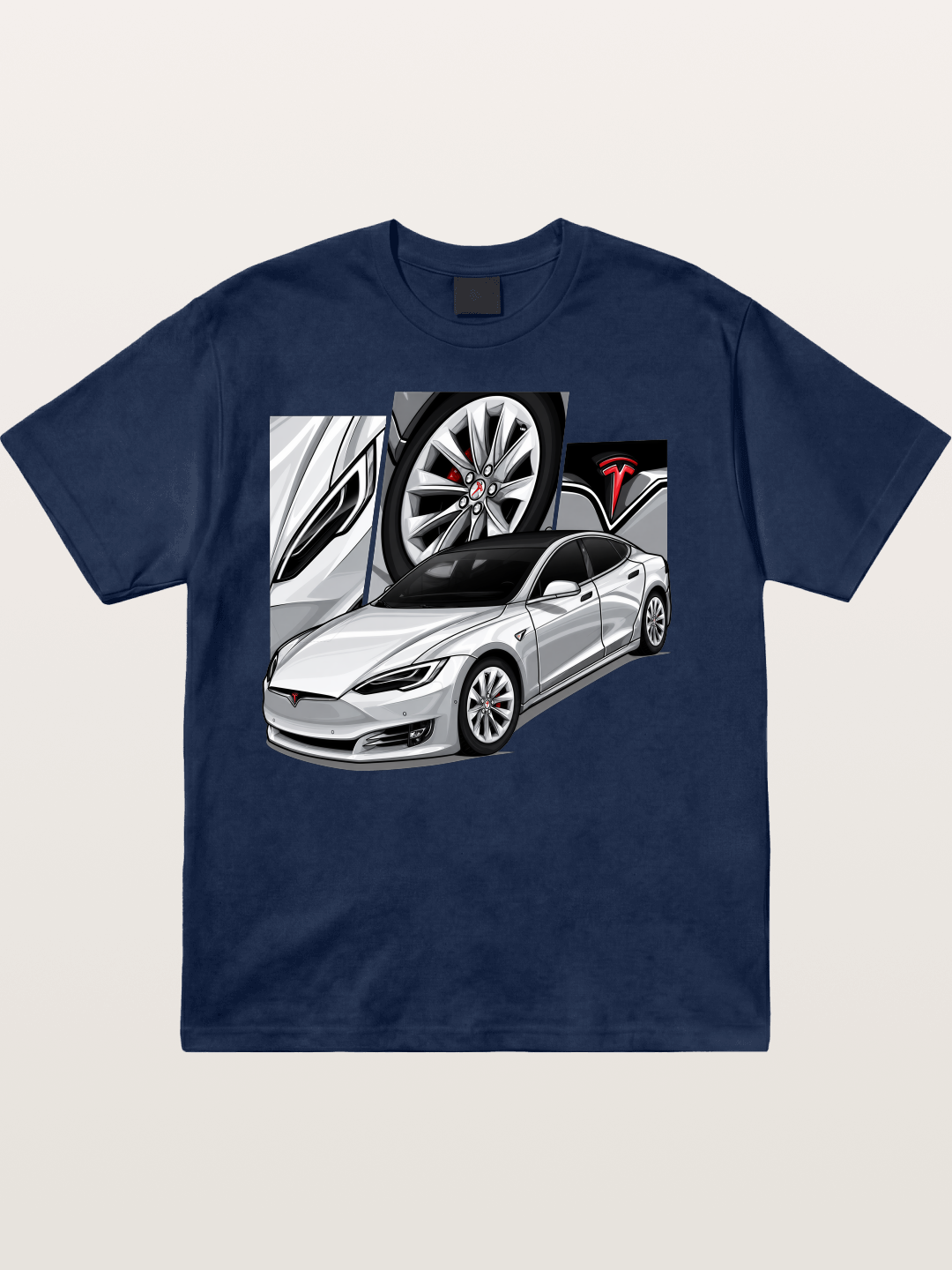 Tesla Model 3 Artwork Cotton T-shirt