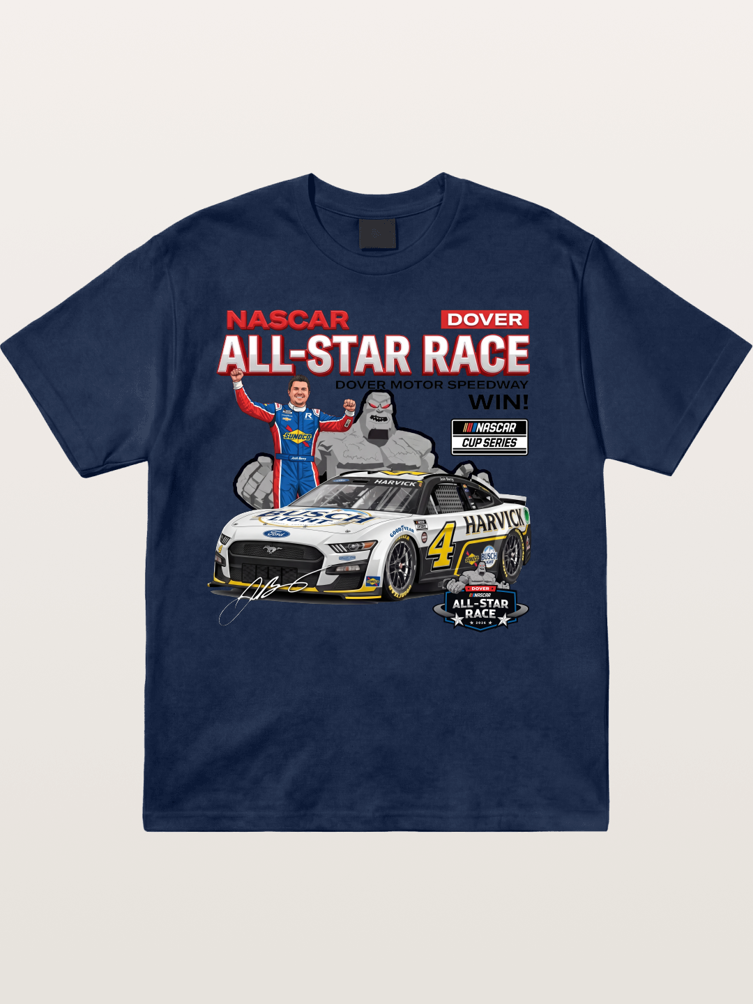 Kevin Harvick #4 Dover All-Star Win Cotton T-shirt