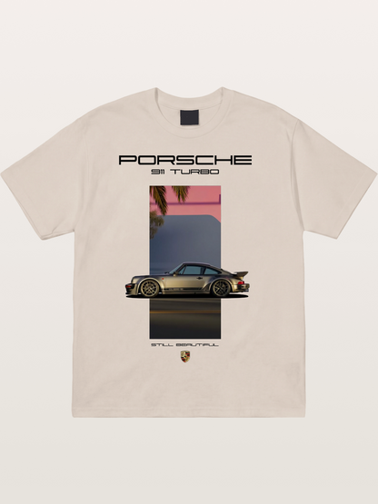 911 Turbo Retro Palm Print Cotton T-shirt