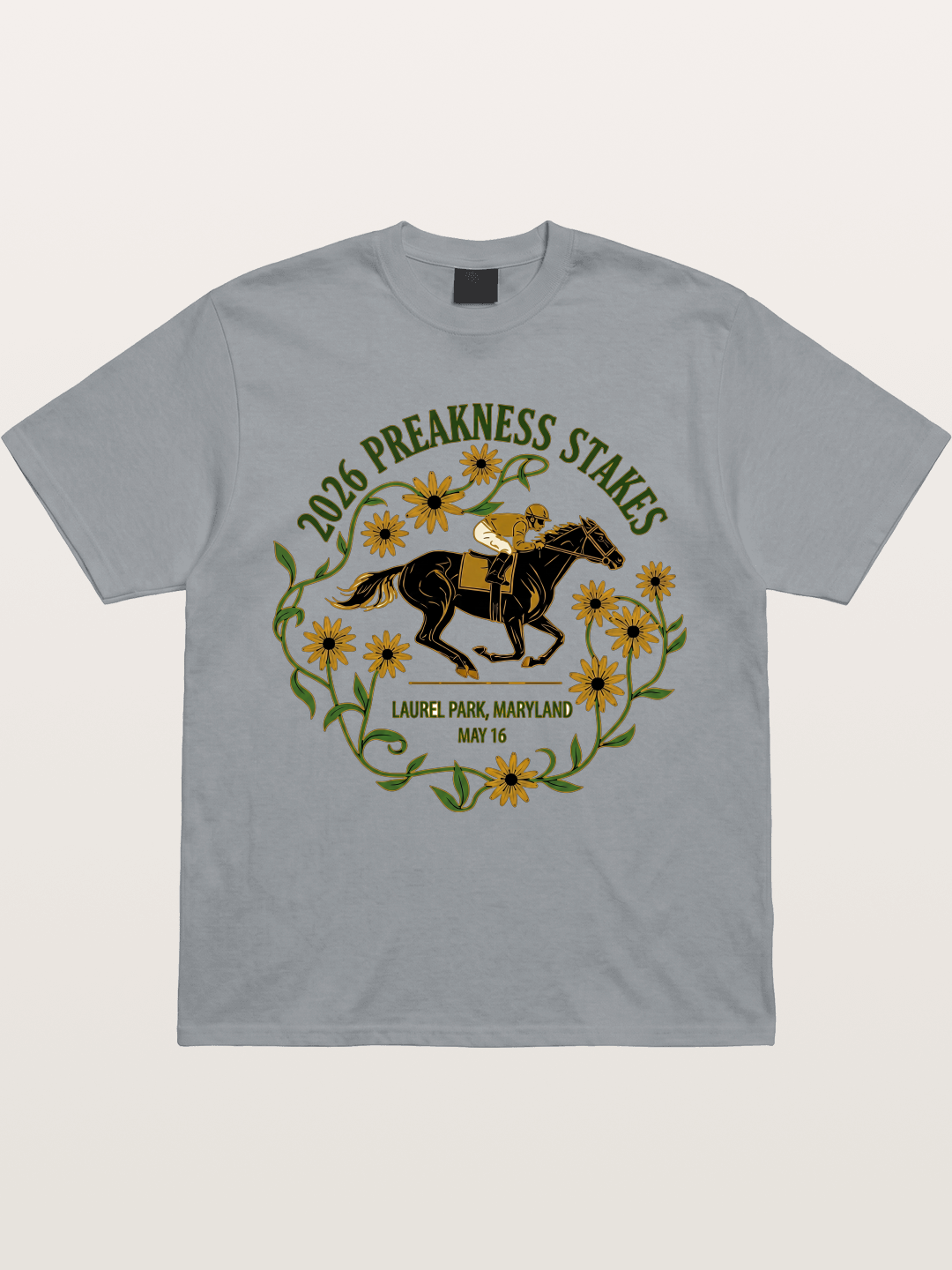 Preakness Stakes Laurel Wreath Badge Gildan T-shirt