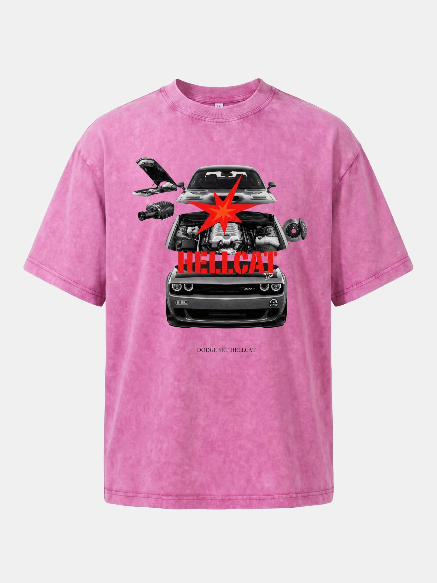 Engine Explode Hellcat Artwork Washed T-shirt