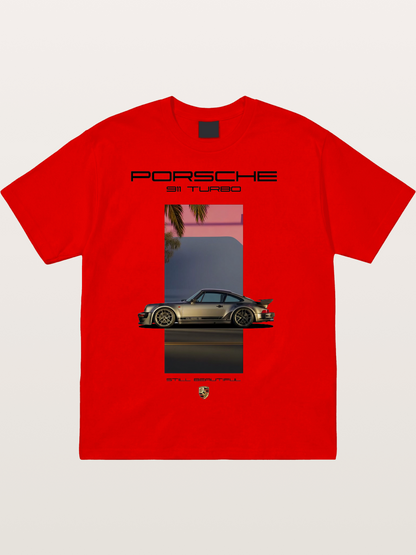 911 Turbo Retro Palm Print Cotton T-shirt