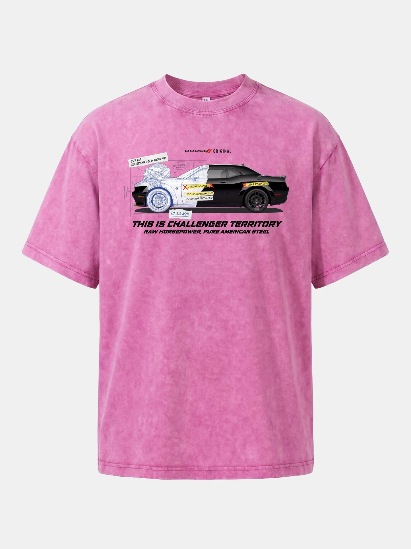 Blueprint Hellcat Spec Poster Washed T-shirt