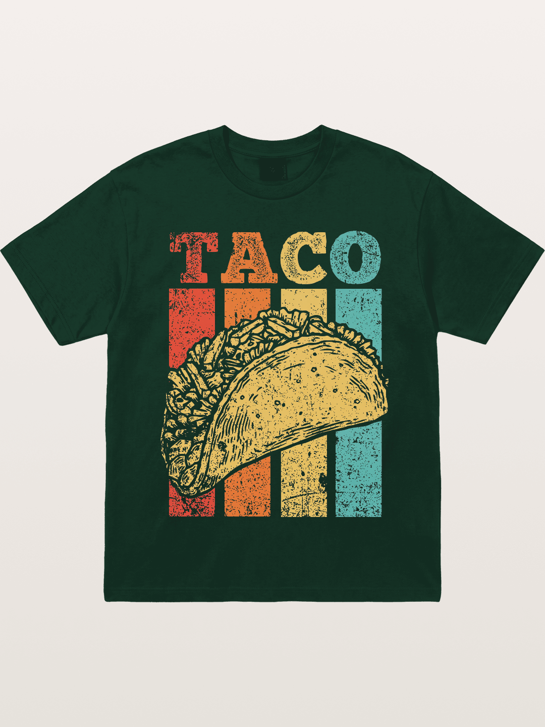 Vintage Taco Retro Stripes Food Gildan T-shirt