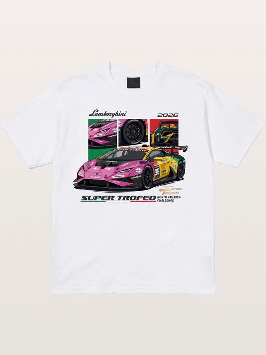 Lamborghini Huracan Pink Yellow Livery Cotton T-shirt