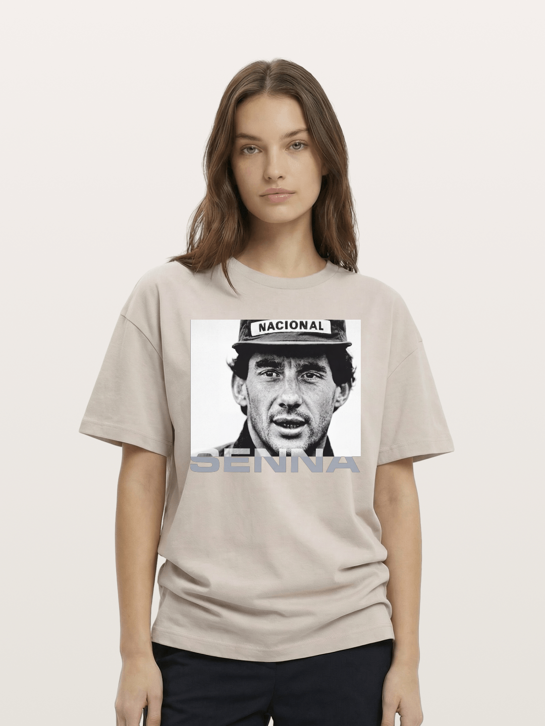Ayrton Senna Black White Portrait Cotton T-shirt