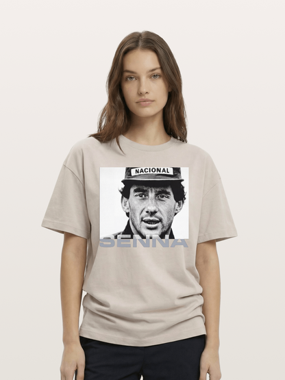 Ayrton Senna Black White Portrait Cotton T-shirt